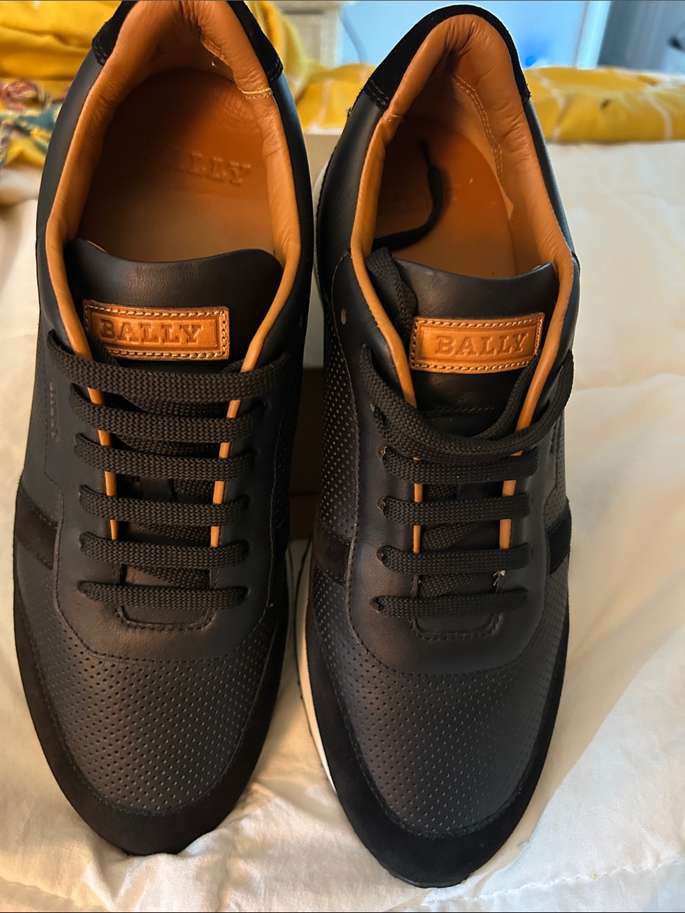 Bally Men's Black NSUH SprinterFO-OOO Tan Accents NEW